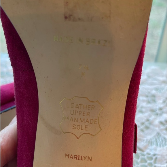 🤩 4/15Vintage Shoe: Jacqueline Ferrar Magenta 2” heel, missing tap - Picture 10 of 16